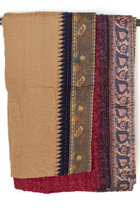 Kantha Silk Throw Blanket