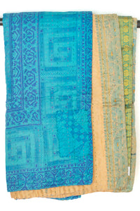 Kantha Silk Throw Blanket