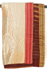 Kantha Silk Throw Blanket