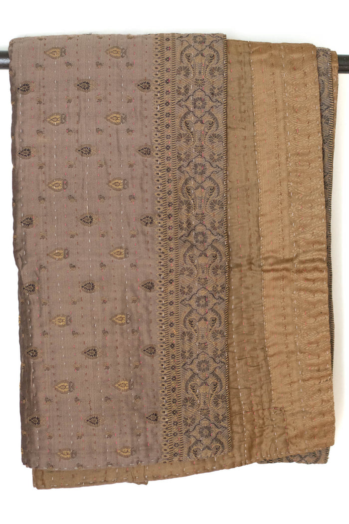 Kantha Silk Throw Blanket