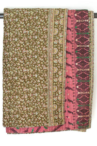 Kantha Silk Throw Blanket