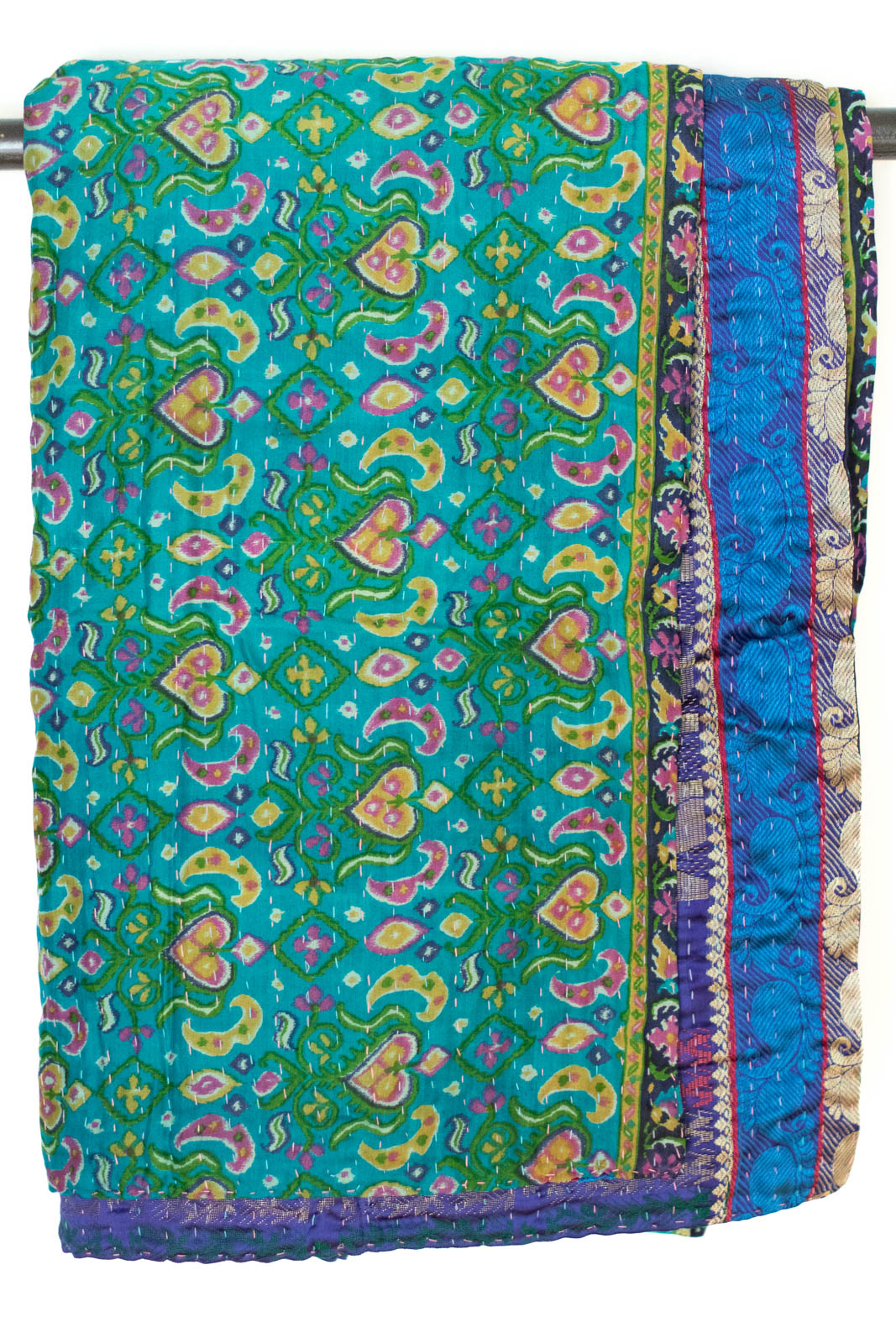 Kantha Silk Throw Blanket