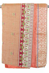 Kantha Silk Throw Blanket