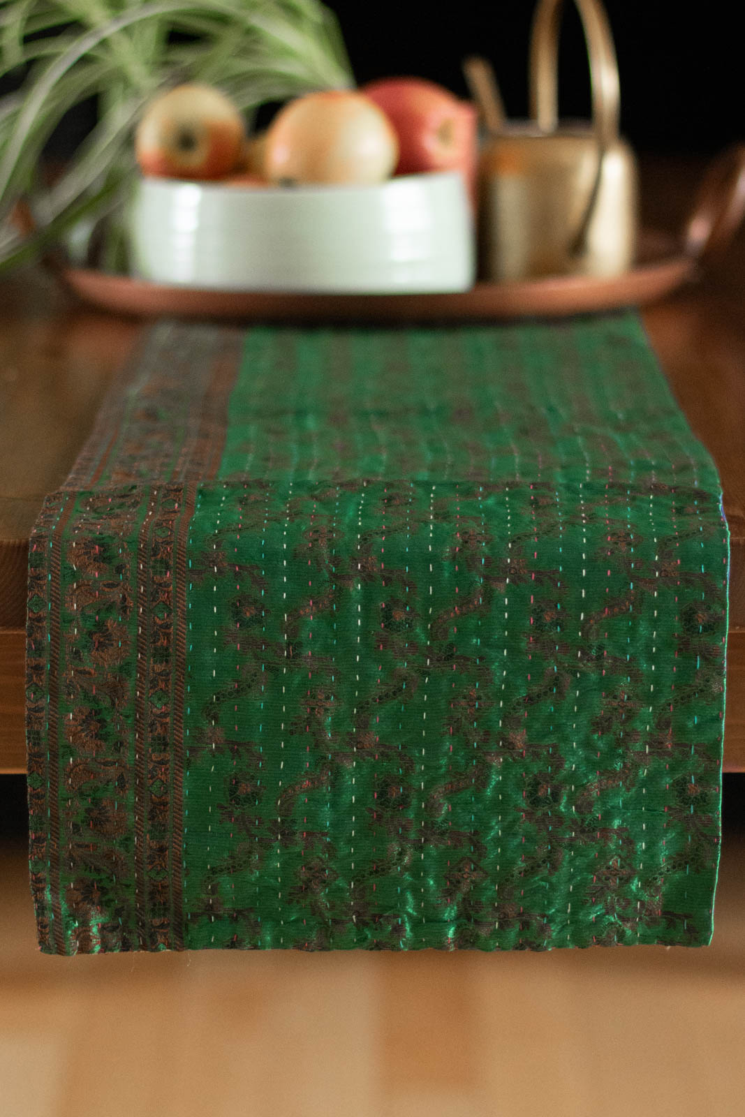 Kantha Table Runner Silk Blend D5