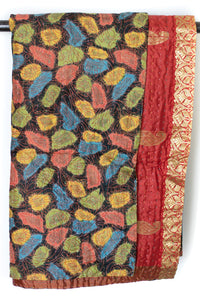 Kantha Silk Throw Blanket