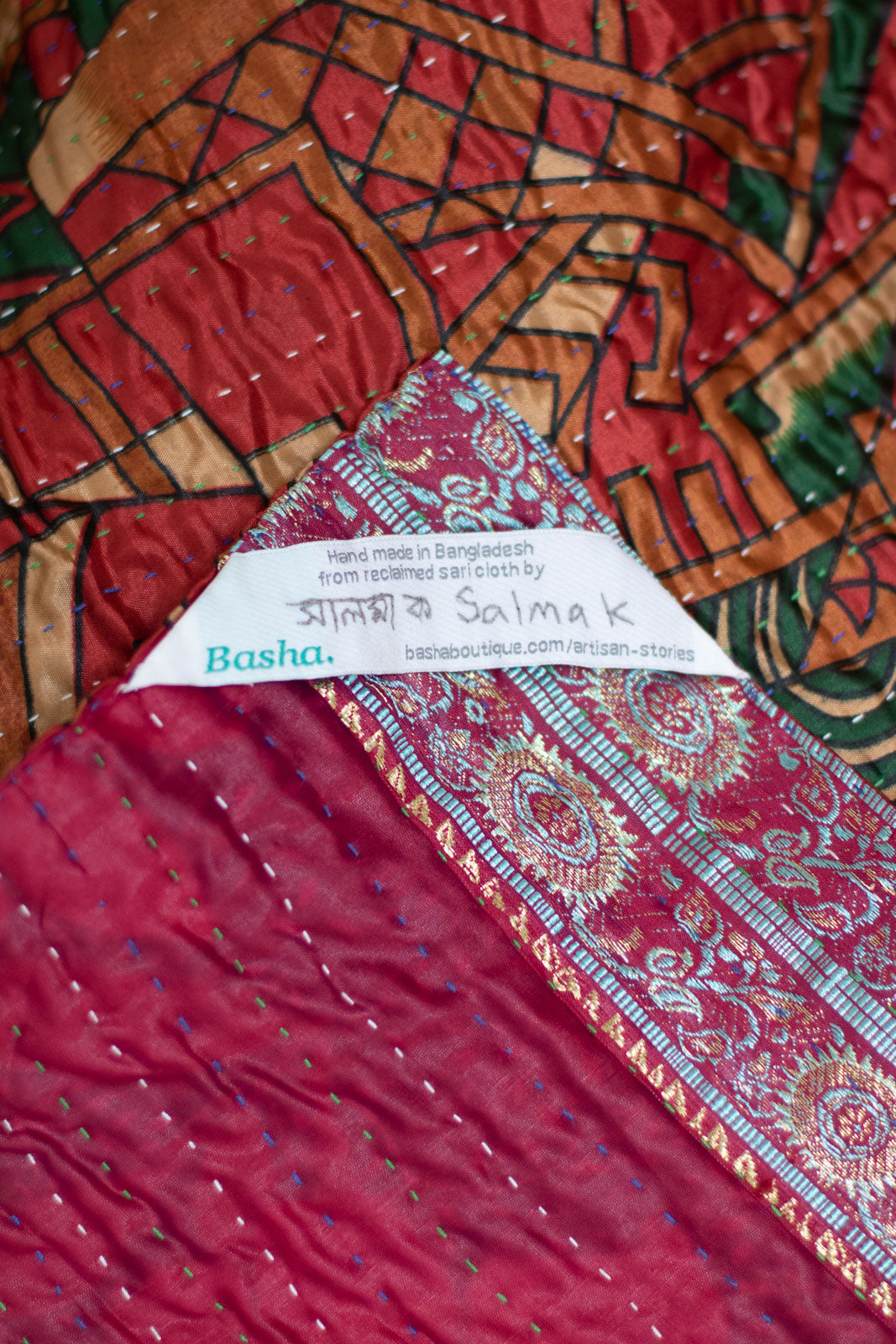 Artistry Silk Blend Kantha Throw