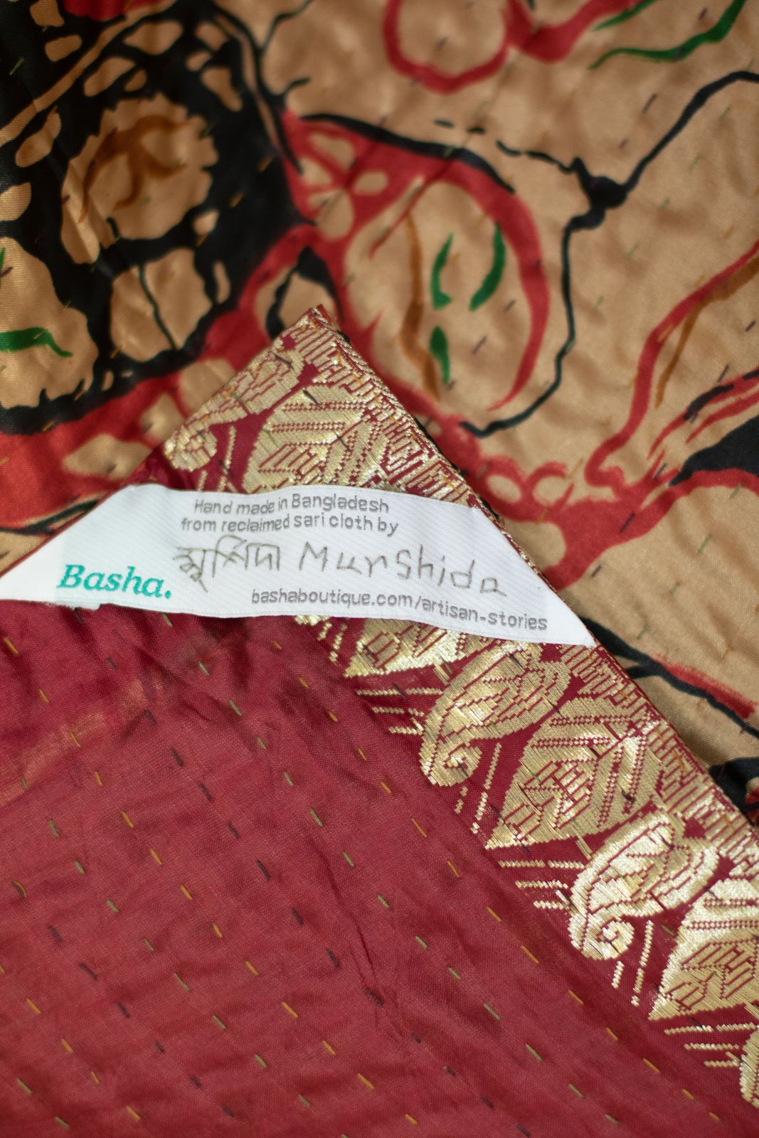 Raise Silk Blend Kantha Throw